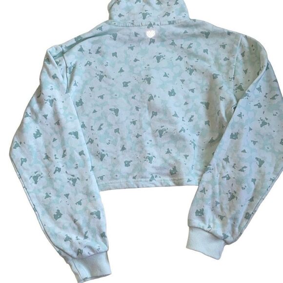 Forever 21 GUC Casual Jogging Cropped Sweatshirt Longsleeve Crop Top Aqua Gorpco - Picture 2 of 6